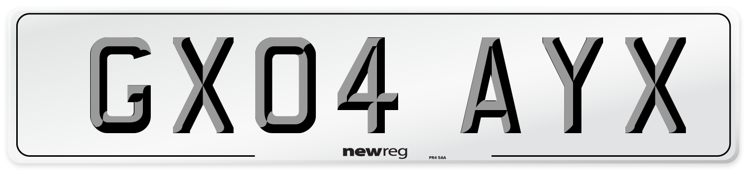 GX04 AYX Number Plate from New Reg